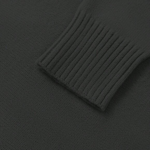 Black Casual Women's Metal Button Asymmetrical Cardigan Sweater - Picture 3 of 7